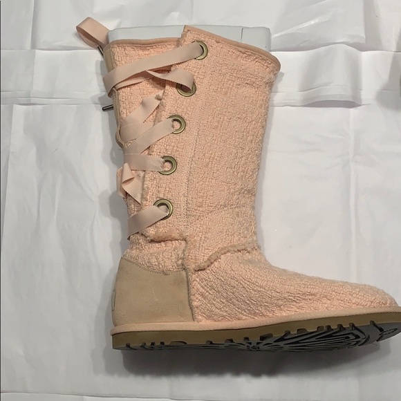 COPY - NEW Lace Up Pink Ugg Boots - Size 8 - Picture 5 of 8
